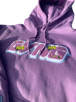 Lavender Gvng Embroidered Patch Sweatsuit